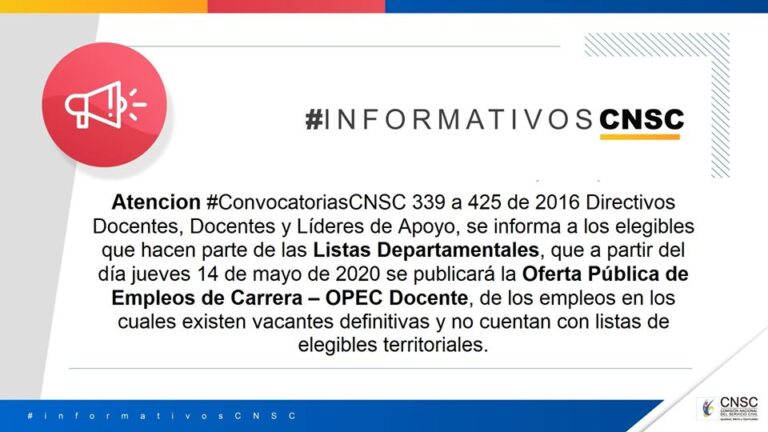 Lista elegible departamental concovatoria Docente 339 a 425