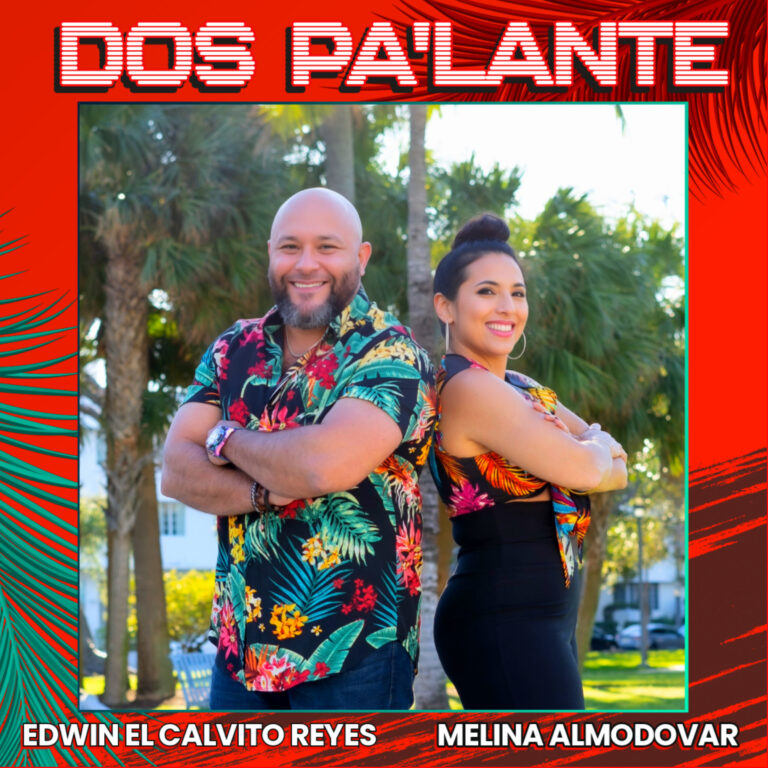 «DOS PA’LANTE». Edwin “El Calvito” Reyes junto a Melina Almodóvar