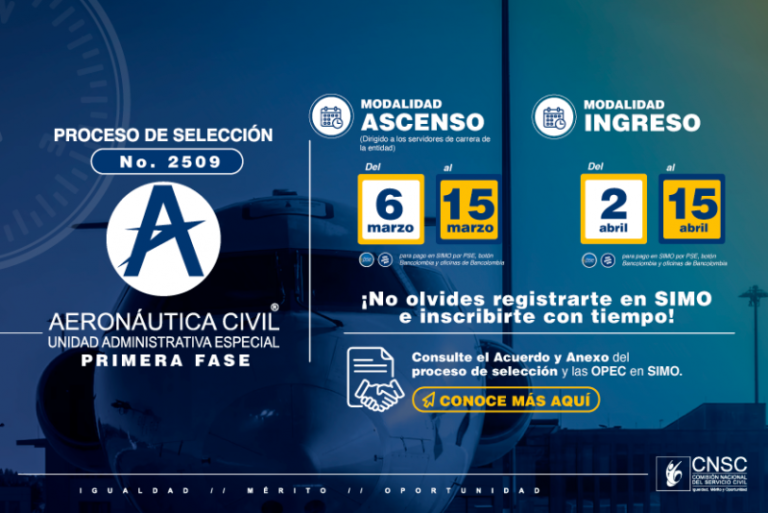 Inicia la etapa de inscripciones Aerocivil, que oferta 998 vacantes