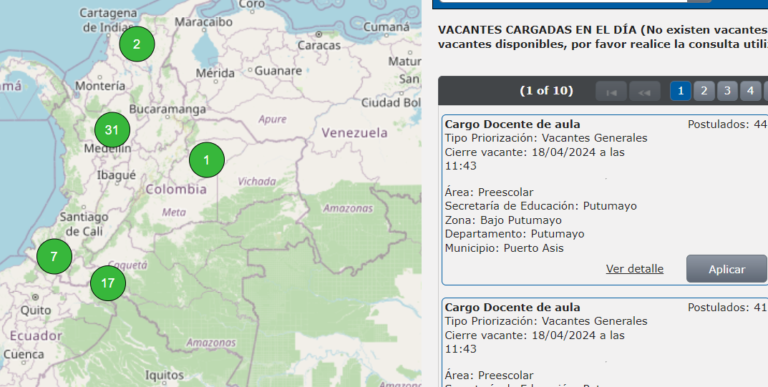 BUSCAN DOCENTES PARA PUTUMAYO, NARIÑO, MAGDALENA Y CASANARE